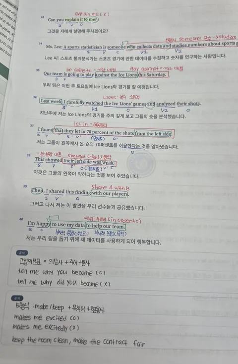 분석지에 직접 구조 표시·필기